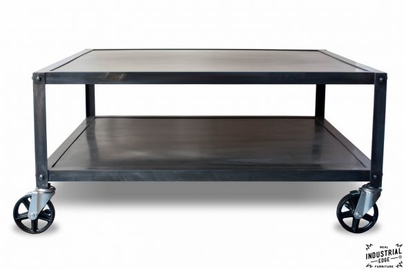 Industrial Steel Rolling Coffee Table