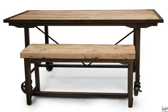 Kitchen Table and Bench / Reclaimed Oak