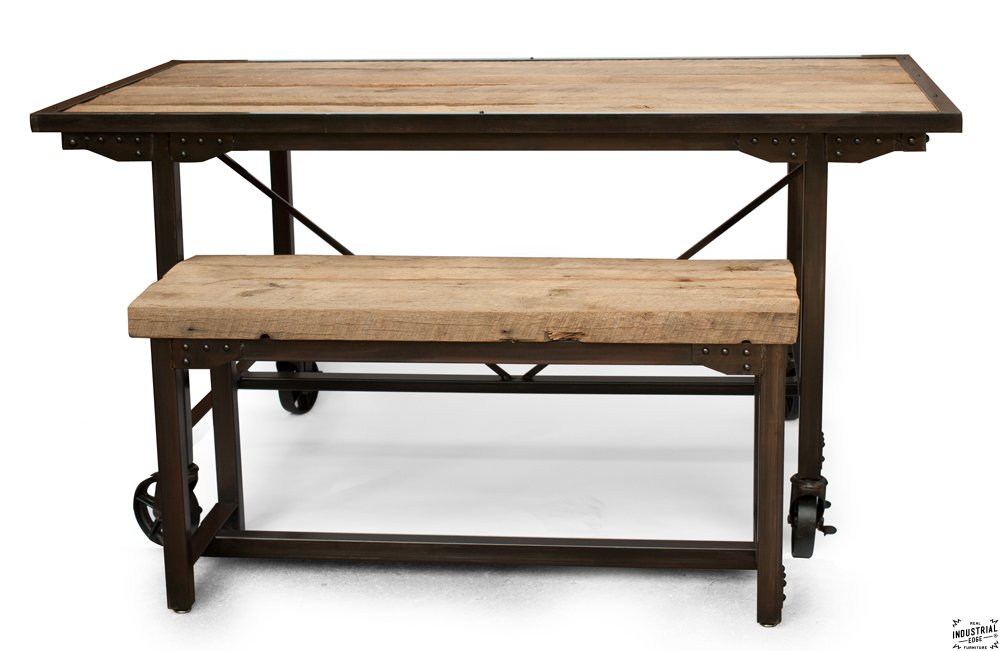 Kitchen Table and Bench / Reclaimed Oak