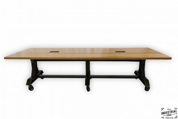 Ash & Steel Rolling Conference Table