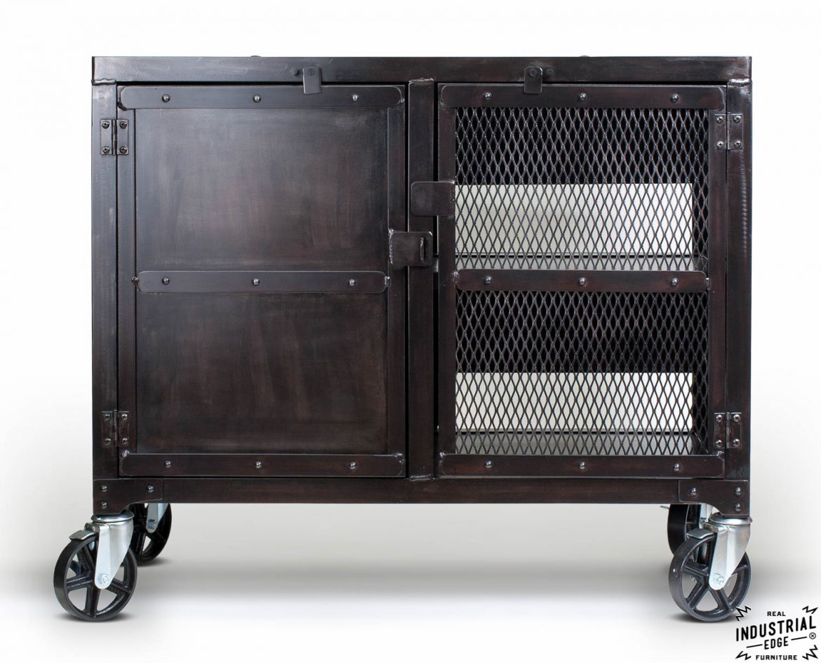 Industrial Rolling Kitchen Cart / Wine Cabinet