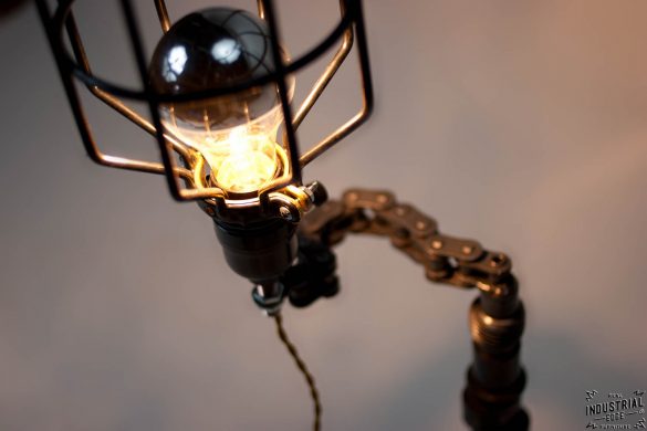 Upcycled Motorcycle-Chain Lamp